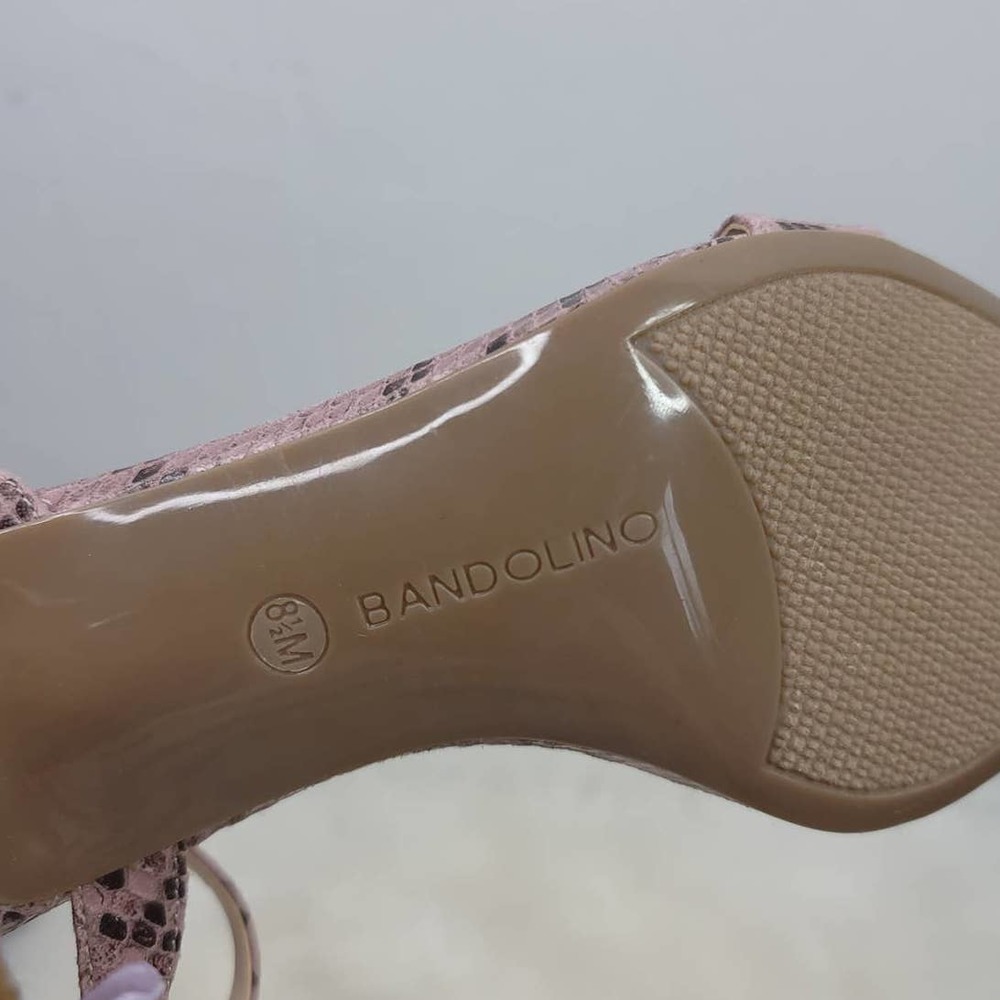 Bandolino Mauve Snakeskin Block Heel Sandals - Picture 6 of 7